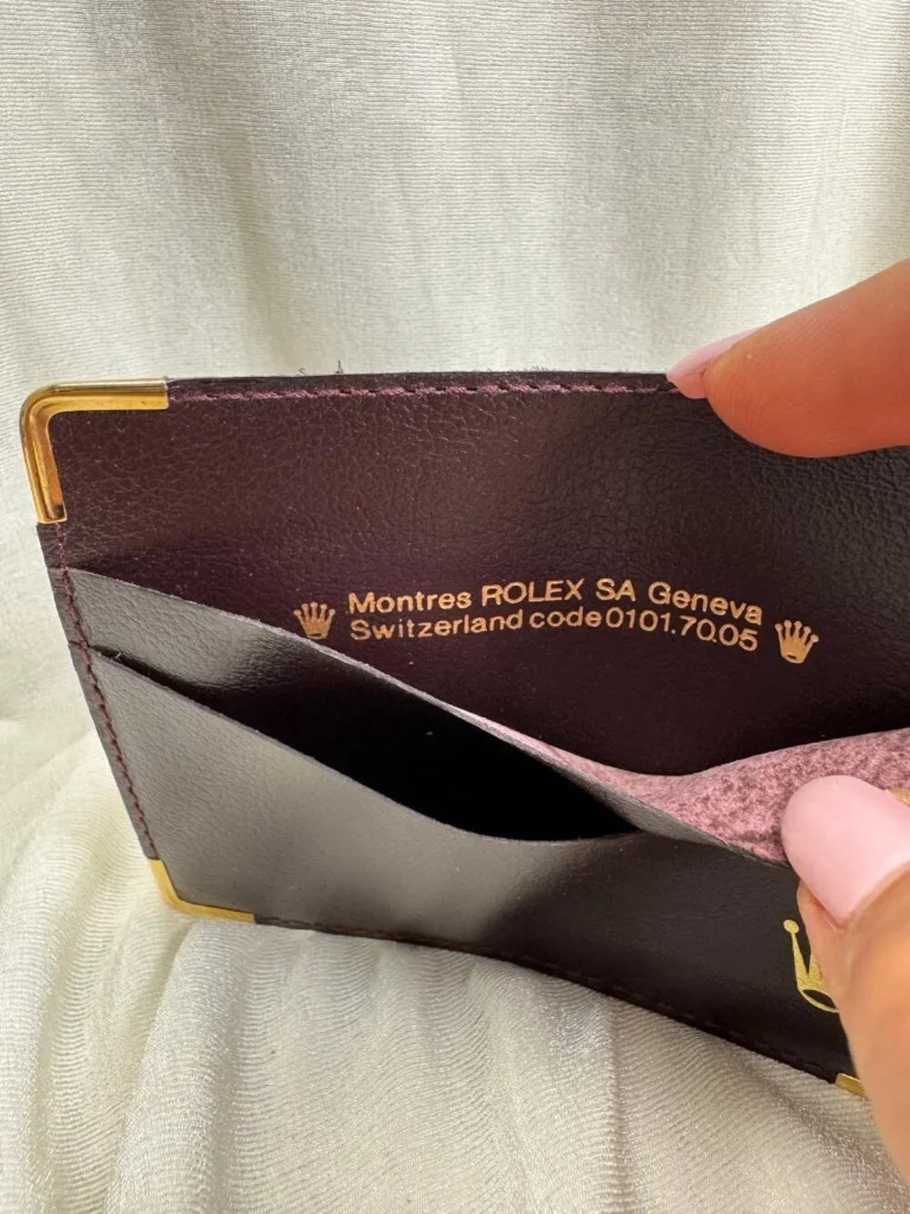 Authentic Rolex Geneva Brown Wallet Card Holder 01.01.70.05